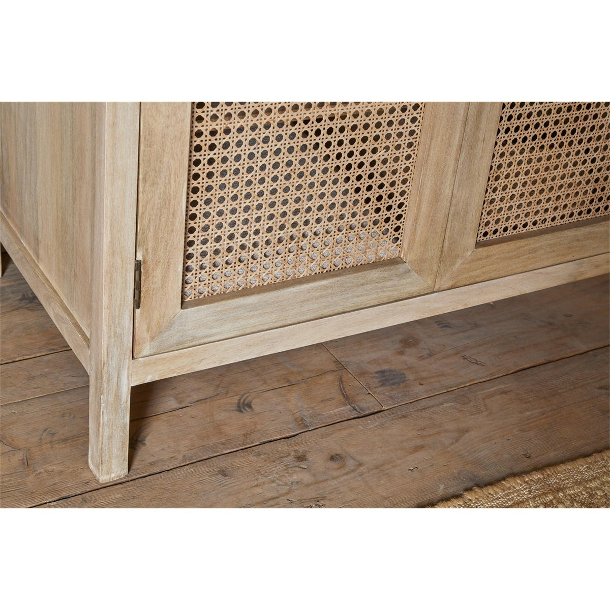 Kanz Mango Wood & Cane 2 Door Wardrobe - Natural