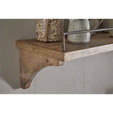 Meera Small Mango Wood & Iron Wall Shelf - Natural