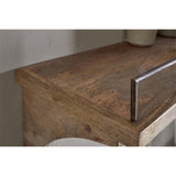 Meera Small Mango Wood & Iron Wall Shelf - Natural