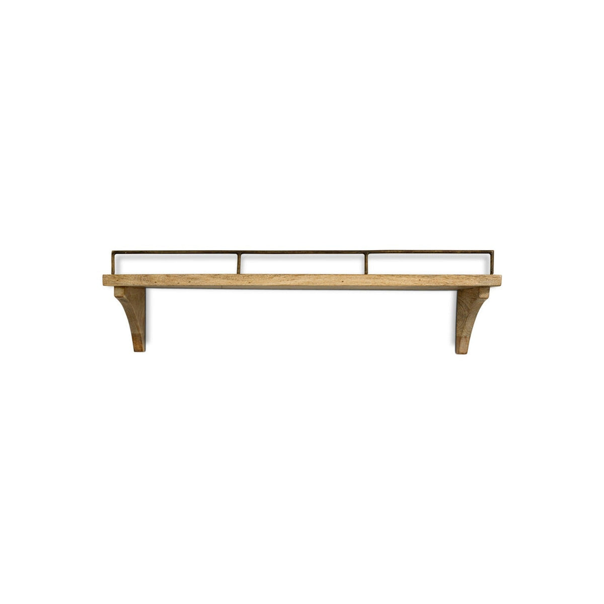 Meera Small Mango Wood & Iron Wall Shelf - Natural