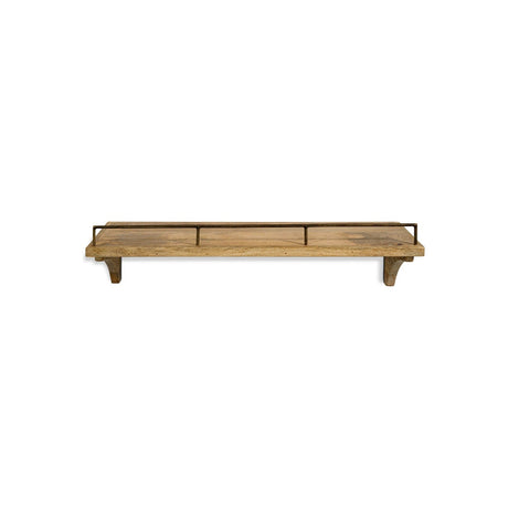 Meera Small Mango Wood & Iron Wall Shelf - Natural
