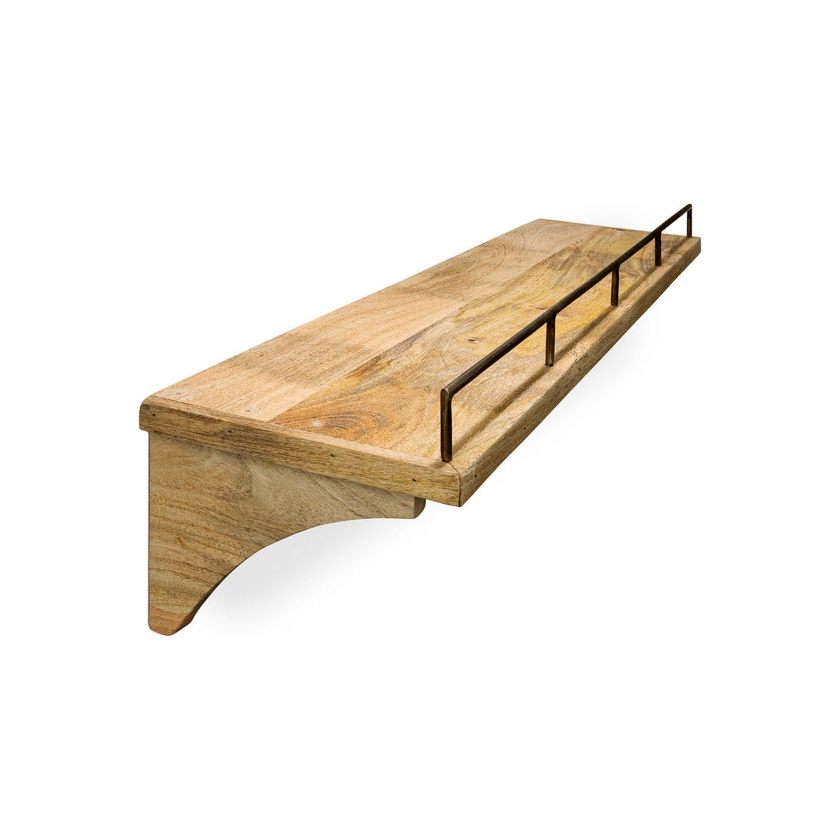 Meera Large Mango Wood Gallery Wall Shelf - Natural