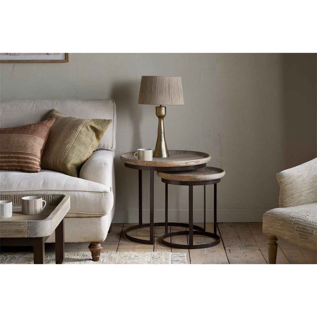 Nisha Reclaimed Wood Nest of 2 Side Tables - Natural