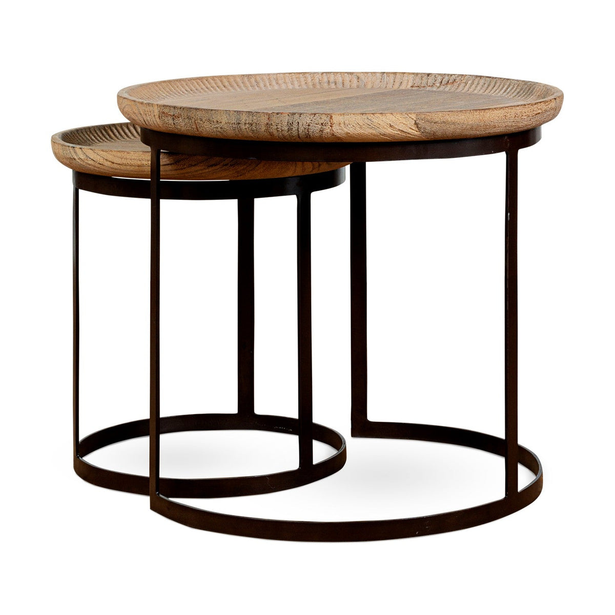 Nisha Reclaimed Wood Nest of 2 Side Tables - Natural