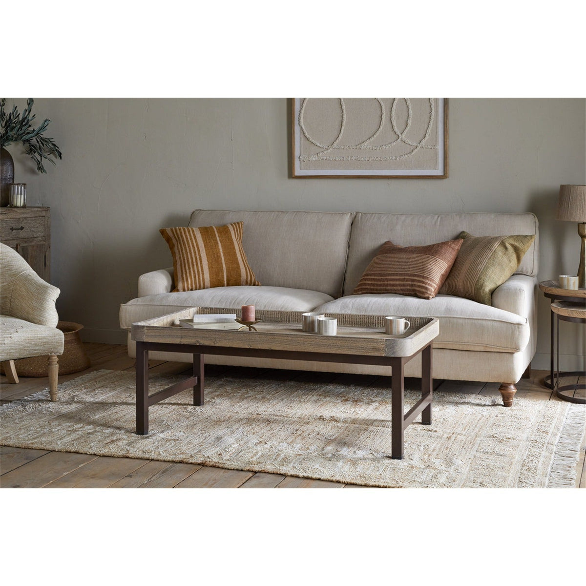 Nisha Reclaimed Wood & Iron Coffee Table - Natural