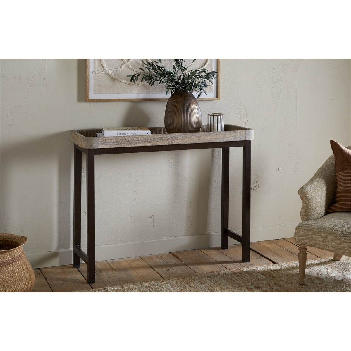 Nisha Reclaimed Wood & Iron Console Table - Natural