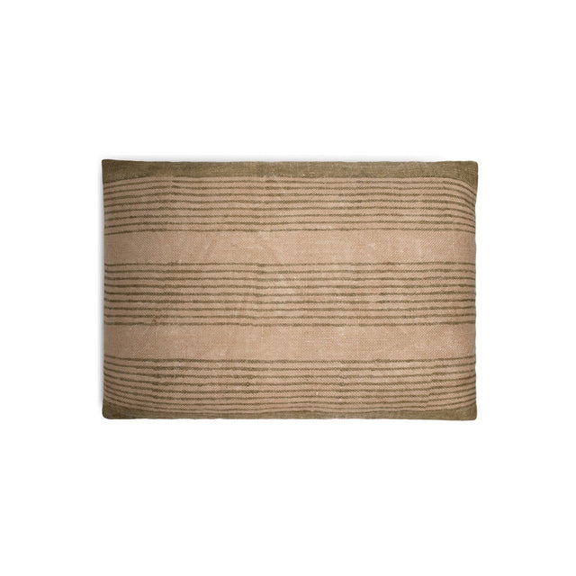 Eesha 60 x 40cm Striped Jute Cushion Cover - Sage Green