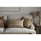 Eesha 60 x 40cm Striped Jute Cushion Cover - Sage Green