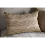Eesha 60 x 40cm Striped Jute Cushion Cover - Sage Green