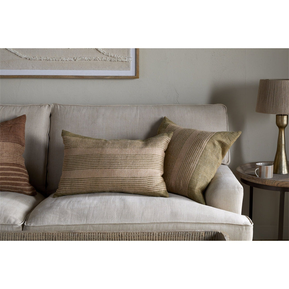 Eesha 50 x 50cm Jute Cushion Cover - Sage Green