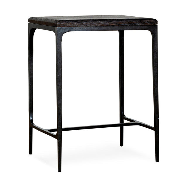 Sita Reclaimed Wood & Iron Side Table - Chocolate Brown