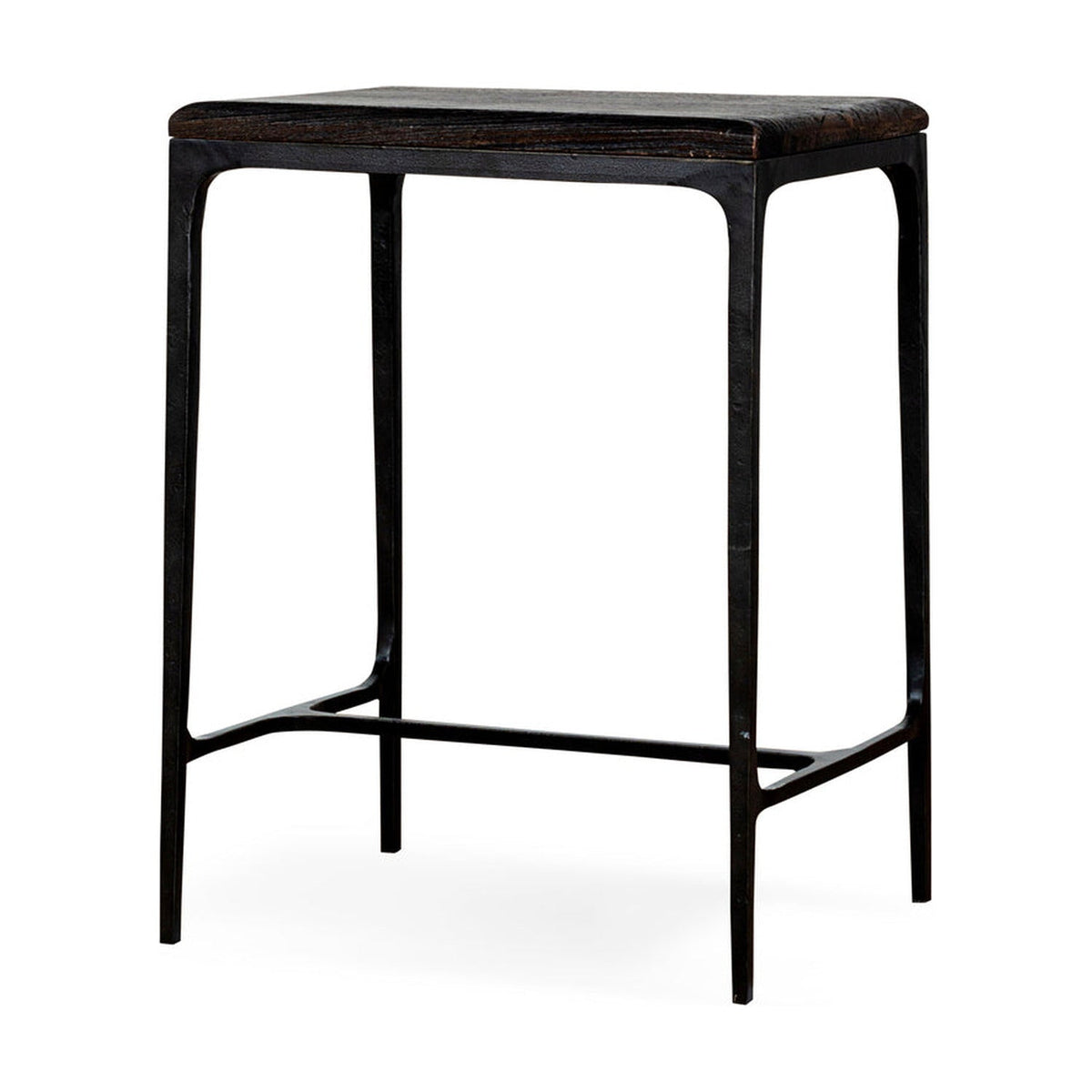 Sita Reclaimed Wood & Iron Side Table - Chocolate Brown