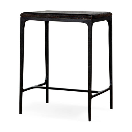 Sita Reclaimed Wood & Iron Side Table - Chocolate Brown