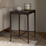 Sita Reclaimed Wood & Iron Side Table - Chocolate Brown
