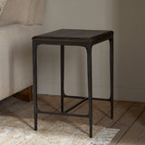 Sita Reclaimed Wood & Iron Side Table - Chocolate Brown