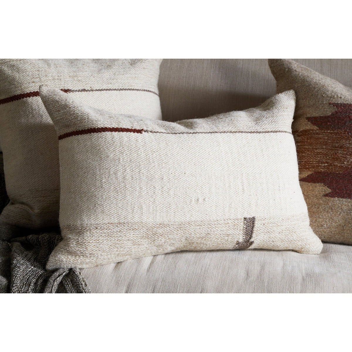 Tamil 60 x 40cm Wool Cushion Cover - Natural