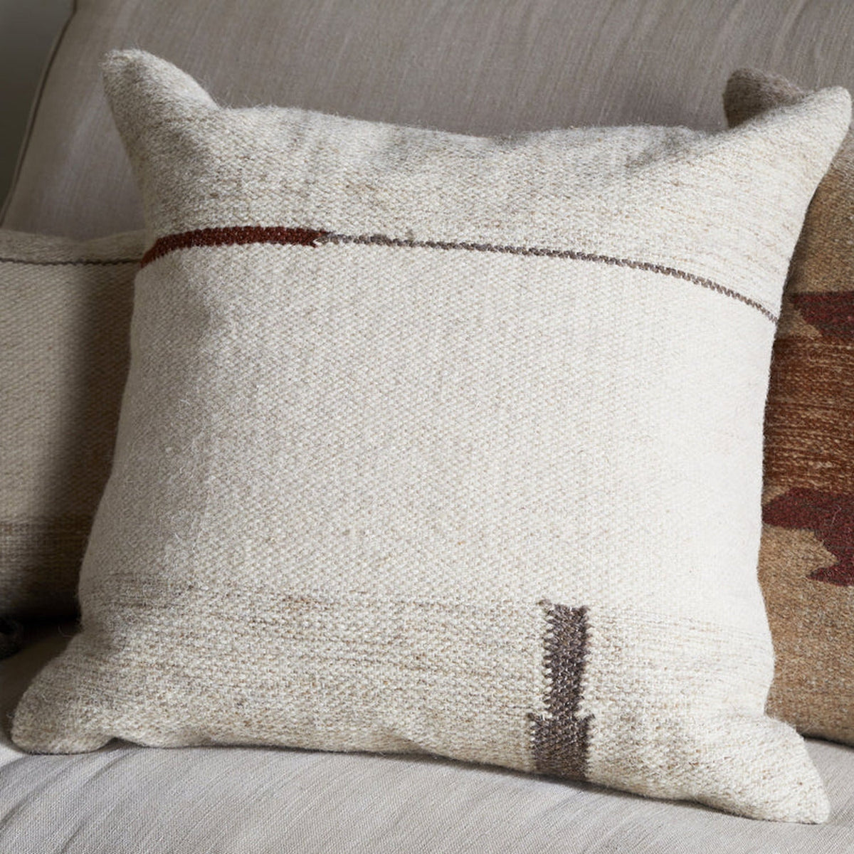 Tamil 60 x 40cm Wool Cushion Cover - Natural