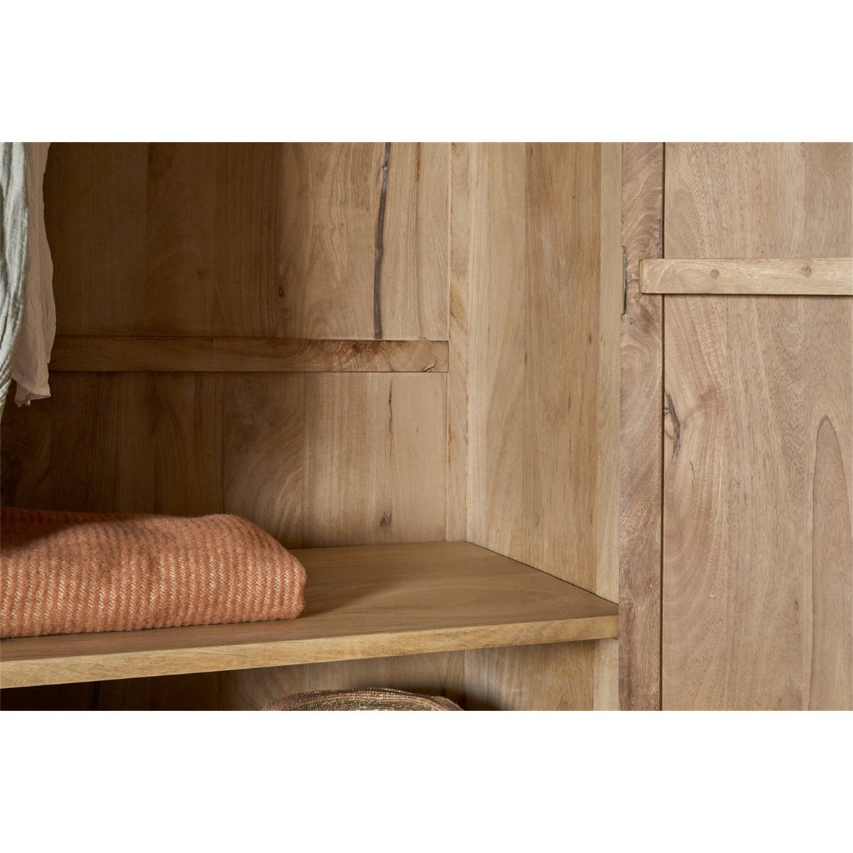 Vivan Grooved Wardrobe - Natural