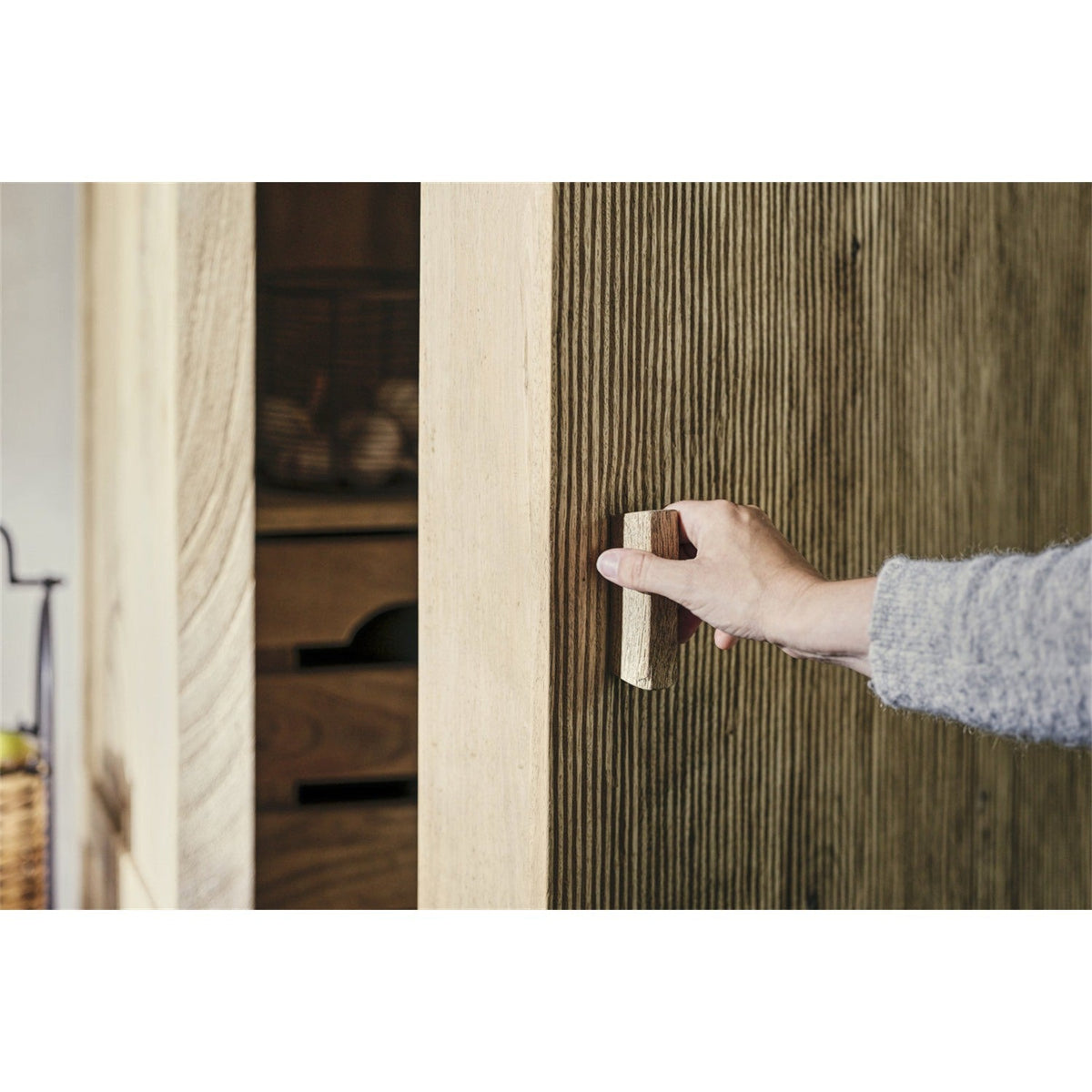 Vivan Grooved Pantry Cupboard - Natural