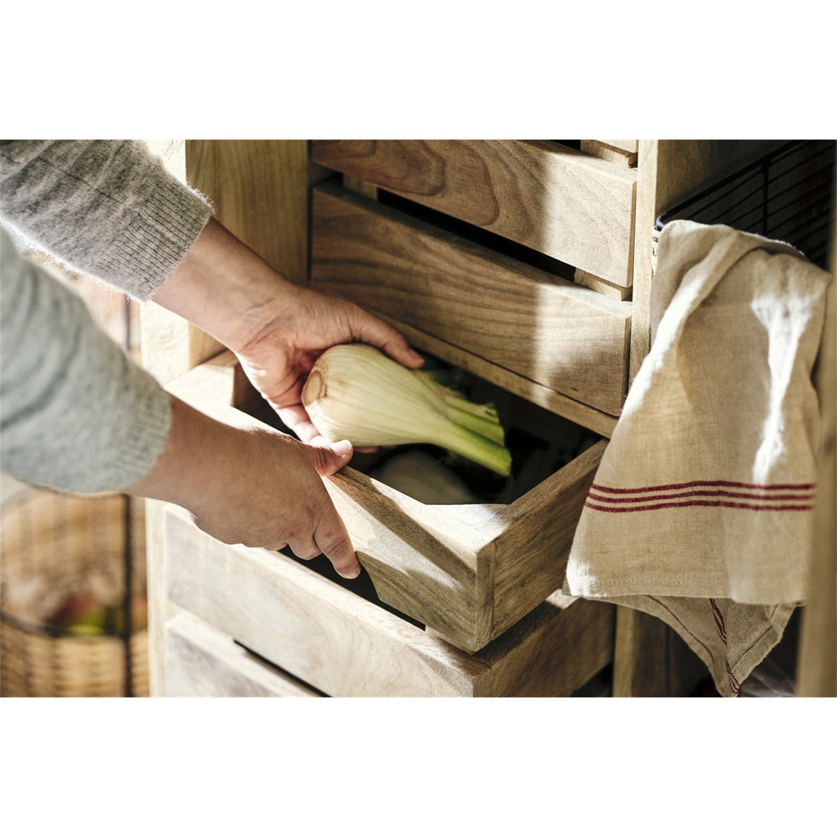 Vivan Grooved Pantry Cupboard - Natural