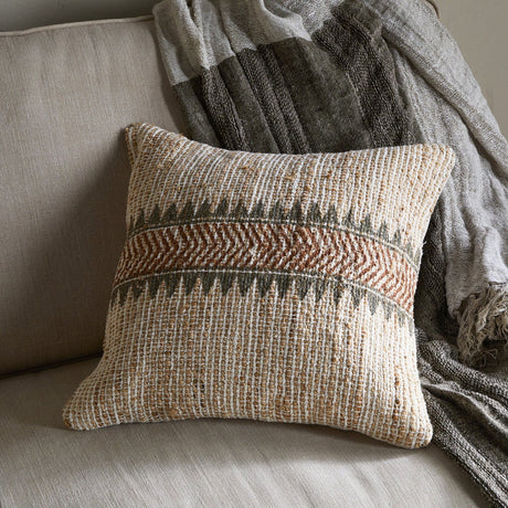Zairya 50 x 50cm Jute Cushion Cover - Natural & Rust