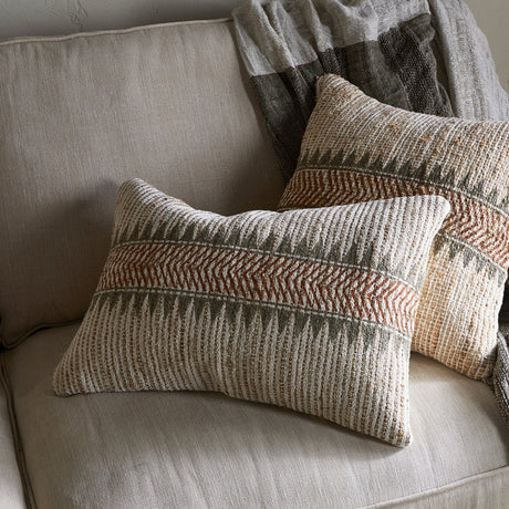 Zairya 50 x 50cm Jute Cushion Cover - Natural & Rust