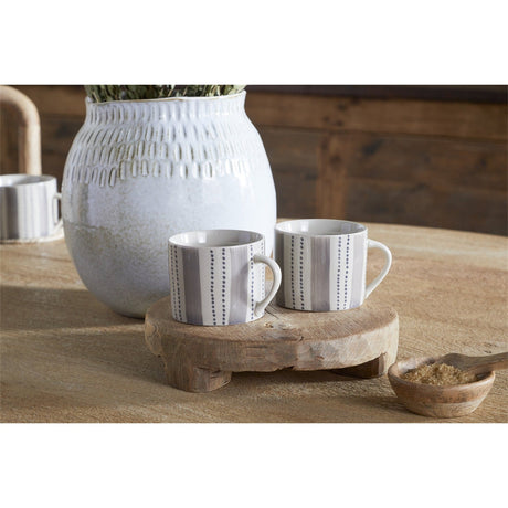 Patthar Small Mug - Cream & Grey - Set of 2
