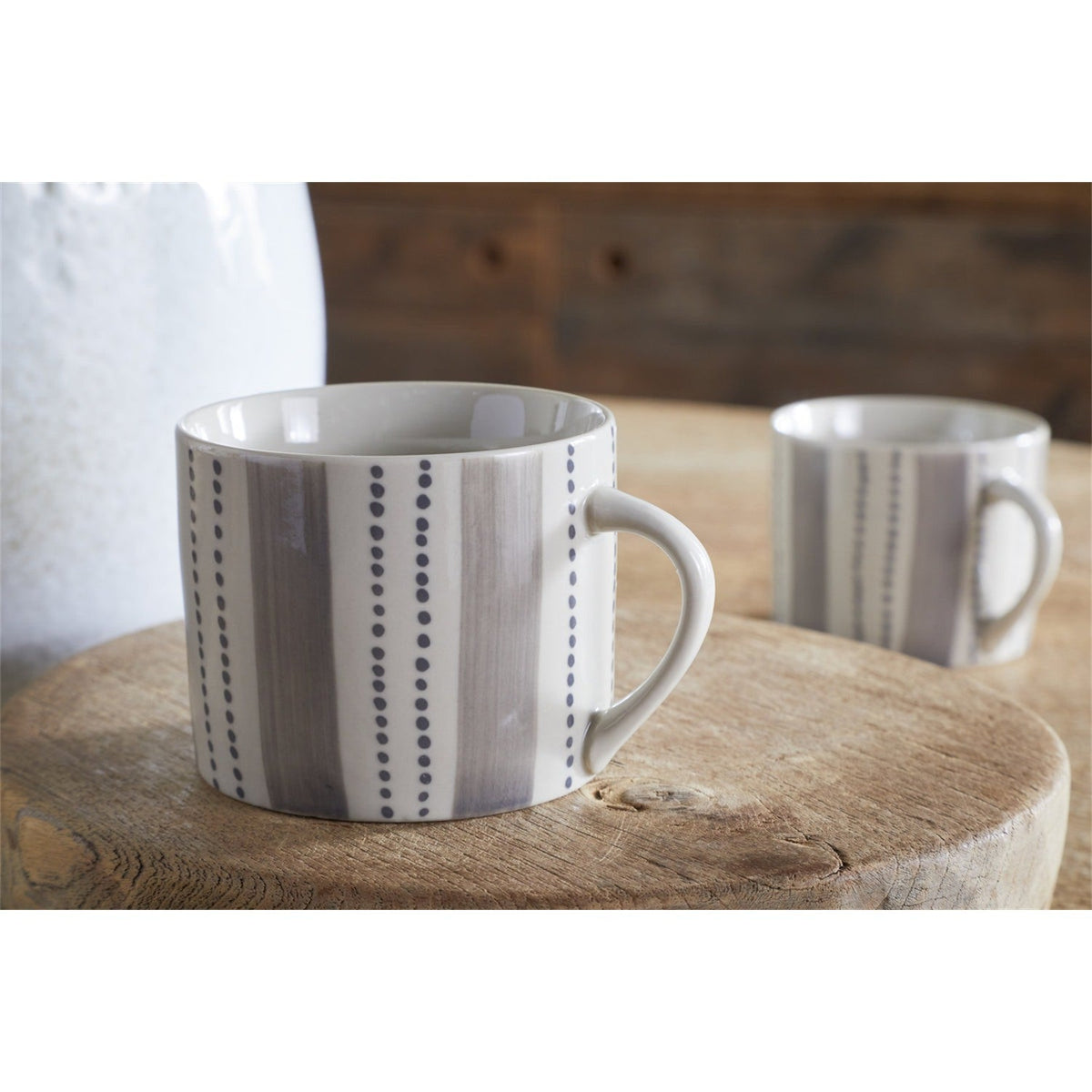 Patthar Small Mug - Cream & Grey - Set of 2