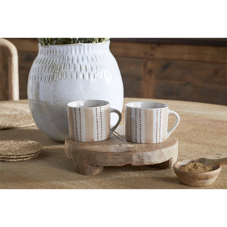 Patthar Small Ceramic Mug - Cream & Clay - Set of 2