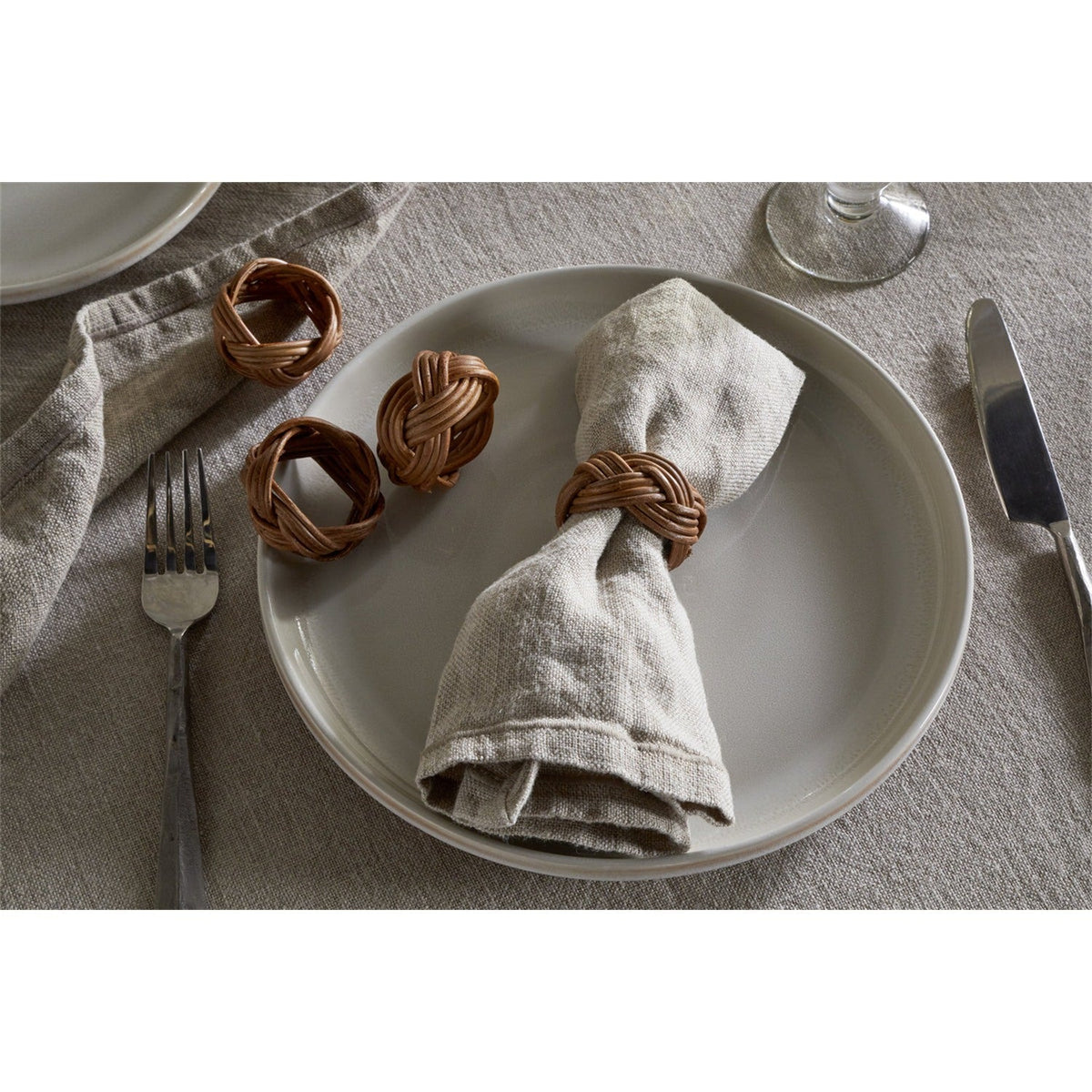 Bersama Rattan Napkin Rings - Natural - Set of 4