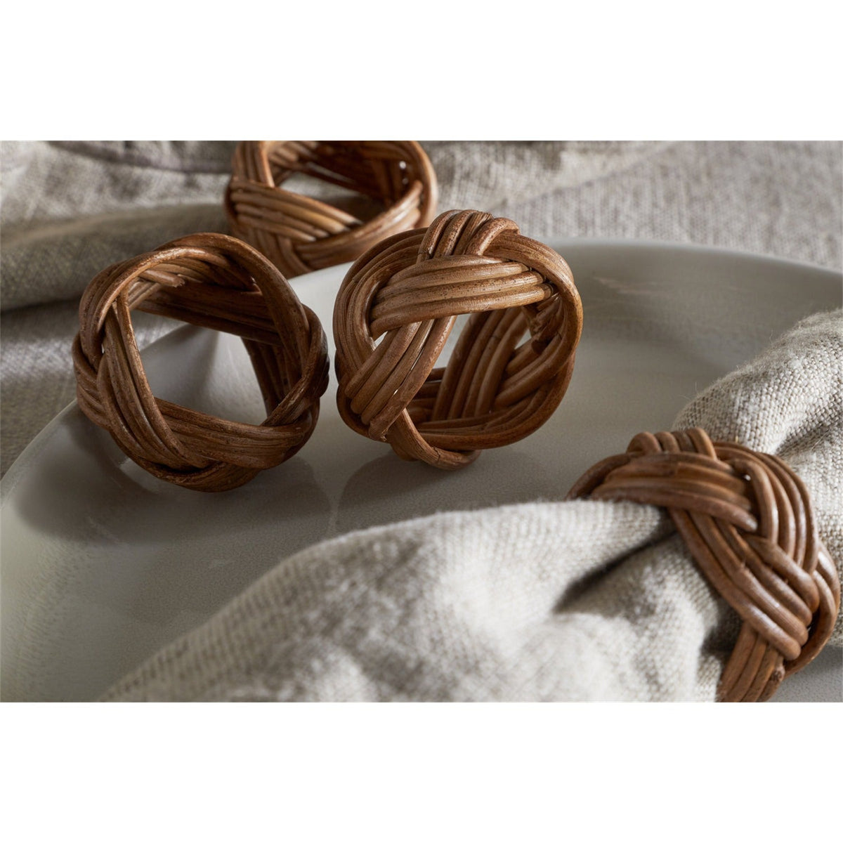 Bersama Rattan Napkin Rings - Natural - Set of 4