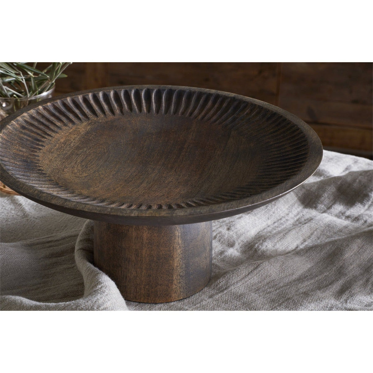 Eisha Mango Wood Cake Stand - Brown