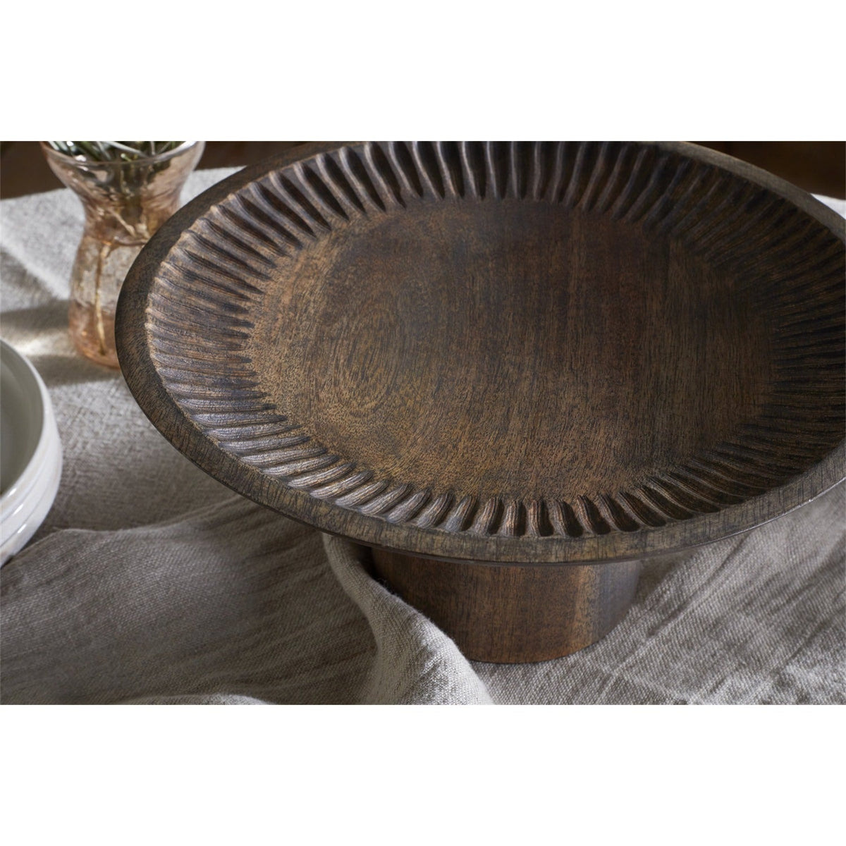 Eisha Mango Wood Cake Stand - Brown