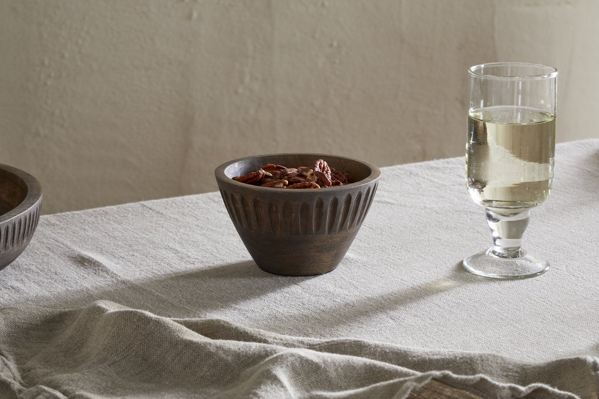 Eisha Small Mango Wood Serving Bowl - Brown