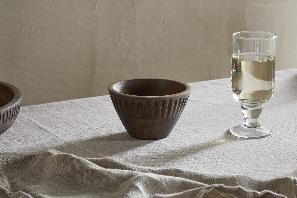 Eisha Small Mango Wood Serving Bowl - Brown