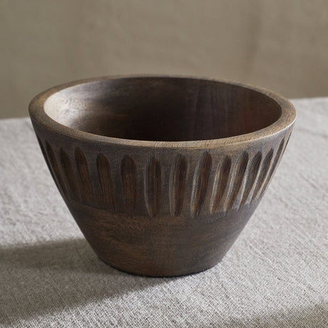 Eisha Small Mango Wood Serving Bowl - Brown