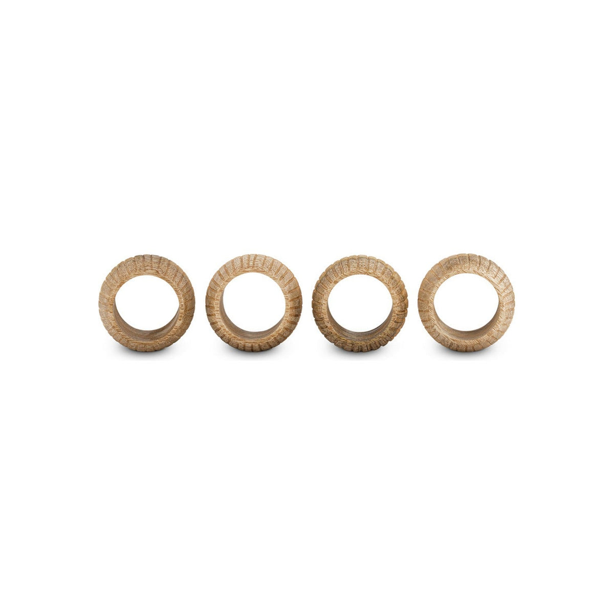 Vivan Mango Wood Napkin Rings - Natural - Set of 4