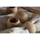 Vivan Mango Wood Napkin Rings - Natural - Set of 4