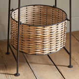 Montali Three Tier Iron & Rattan Caddy - Natural