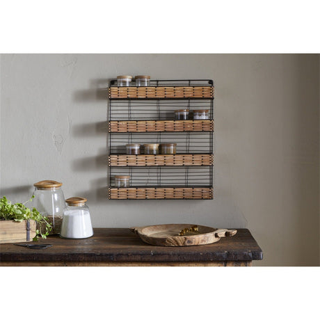 Montali Iron & Rattan Spice Rack - Natural