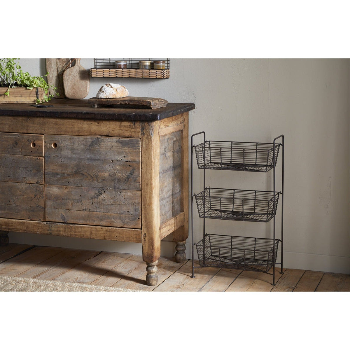 Inkollu Three Tier Storage Stand - Antiqued Brass
