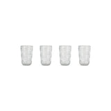 Kaanch Tall Embossed Check Tumblers - Clear - Set of 4