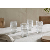 Kaanch Tall Embossed Check Tumblers - Clear - Set of 4