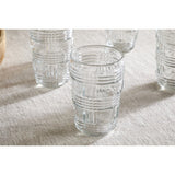Kaanch Tall Embossed Check Tumblers - Clear - Set of 4