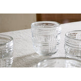 Kaanch Embossed Check Tumblers - Clear - Set of 4