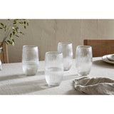 Otuba Ribbed Highball Tumblers - Clear - Set of 4
