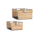 Montali Iron & Rattan Storage Basket - Natural - Set of 2