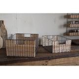 Montali Iron & Rattan Storage Basket - Natural - Set of 2