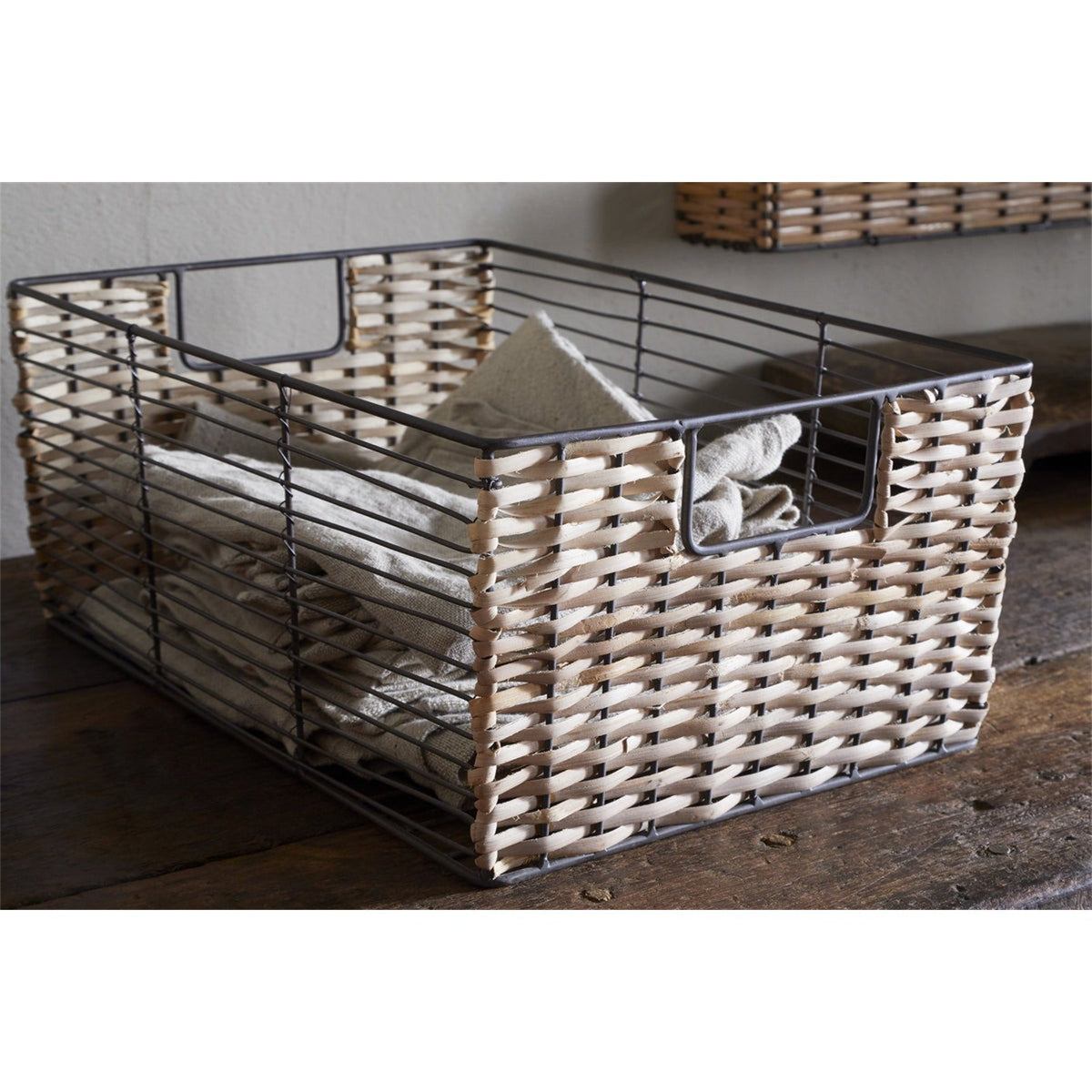 Montali Iron & Rattan Storage Basket - Natural - Set of 2