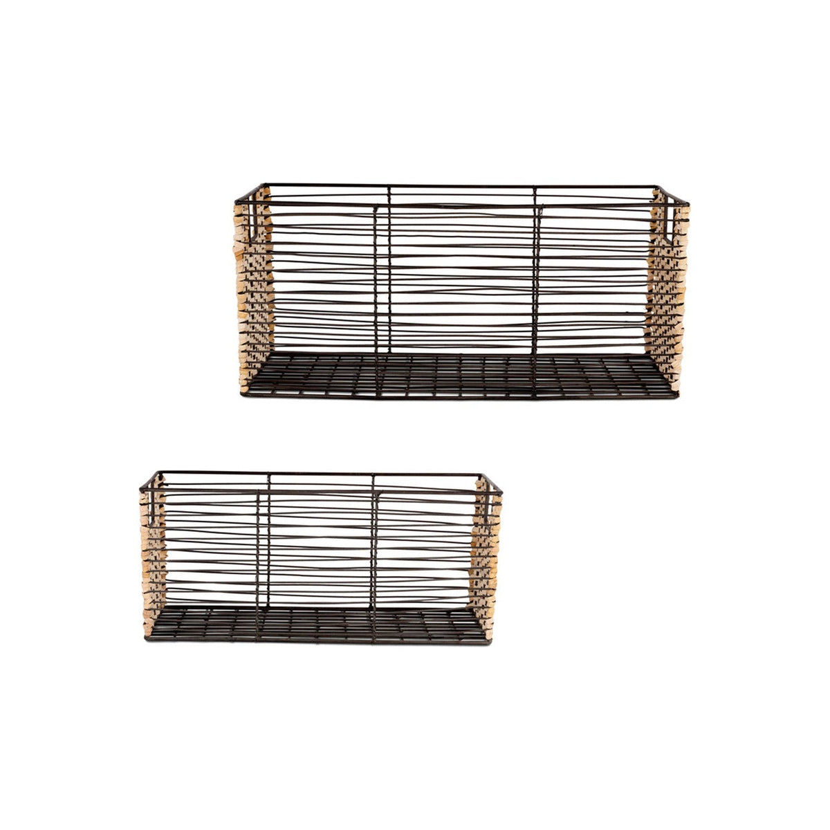 Montali Iron & Rattan Storage Basket - Natural - Set of 2